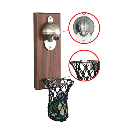 Wall Mounted Basketball Bottle Opener with Cap Net by HitMyNeed