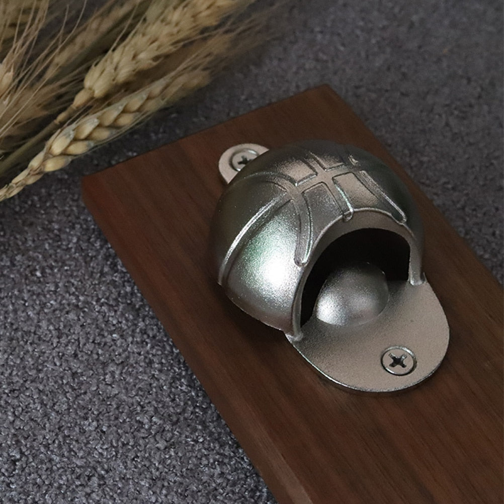 Wall Mounted Basketball Bottle Opener with Cap Net by HitMyNeed
