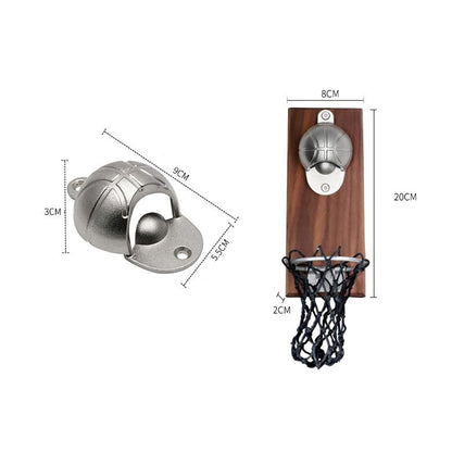 Wall Mounted Basketball Bottle Opener with Cap Net by HitMyNeed