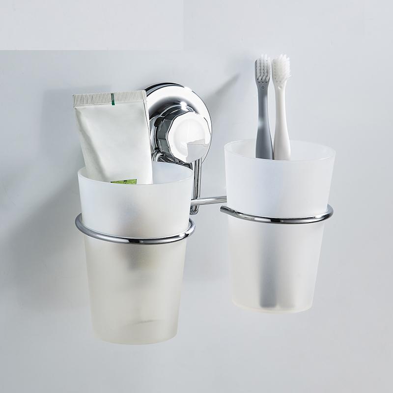 Wall-Mounted Bathroom Cup Holder with 2 Cups by HitMyNeed