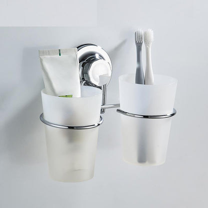 Wall-Mounted Bathroom Cup Holder with 2 Cups by HitMyNeed
