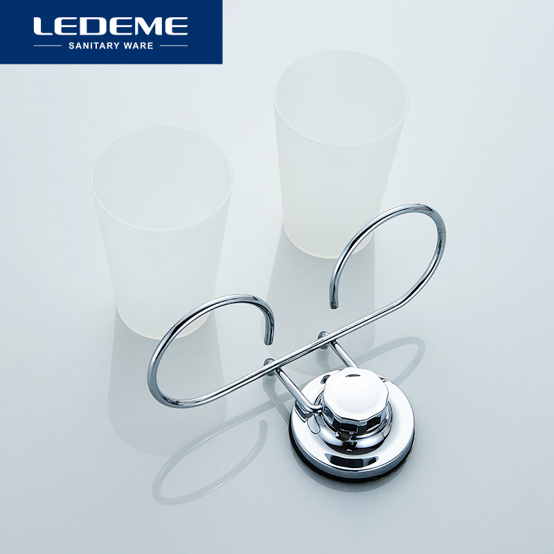 Wall-Mounted Bathroom Cup Holder with 2 Cups by HitMyNeed
