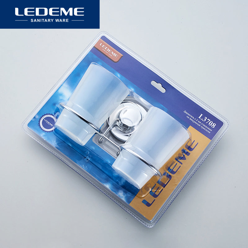 Wall-Mounted Bathroom Cup Holder with 2 Cups by HitMyNeed