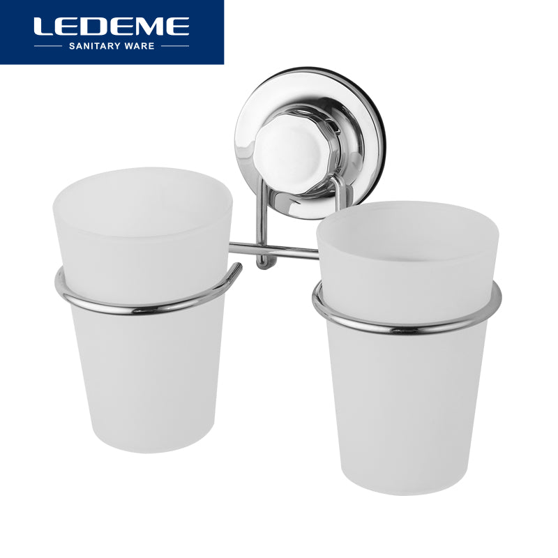 Wall-Mounted Bathroom Cup Holder with 2 Cups by HitMyNeed