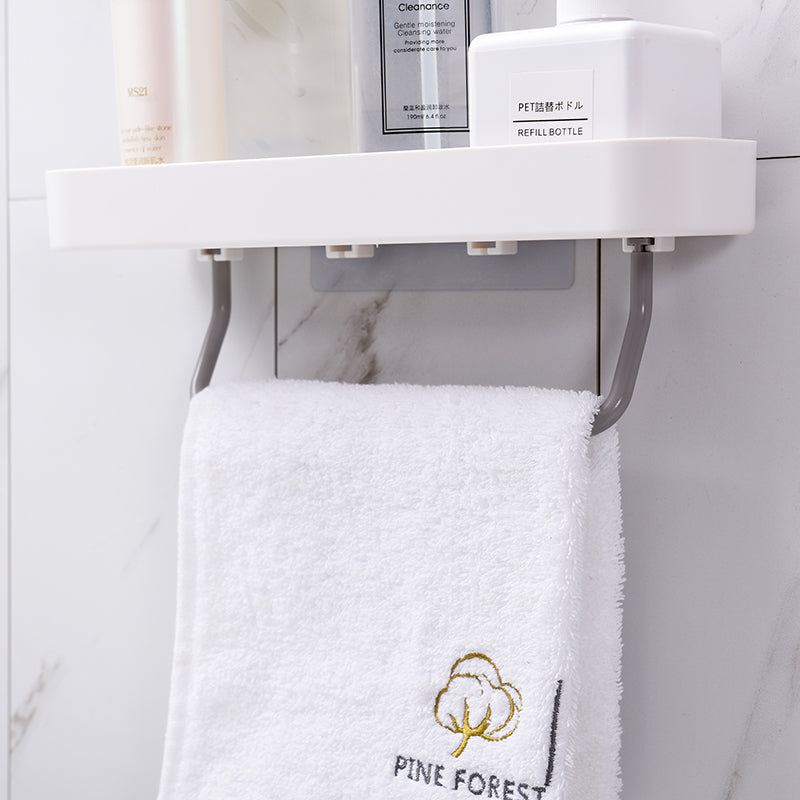 Wall-Mounted Bathroom Shelf with Towel Bar by HitMyNeed
