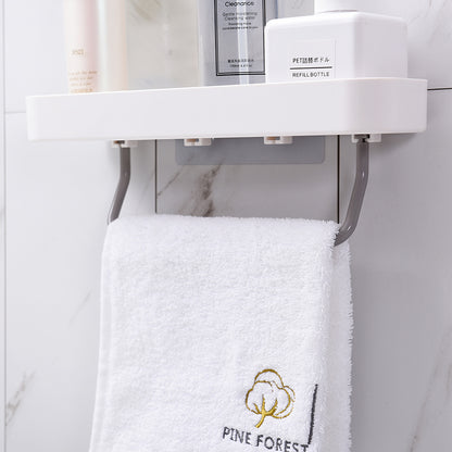 Wall-Mounted Bathroom Shelf with Towel Bar by HitMyNeed