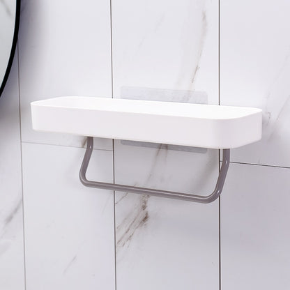 Wall-Mounted Bathroom Shelf with Towel Bar by HitMyNeed