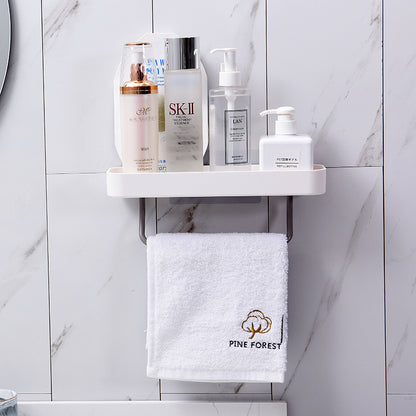 Wall-Mounted Bathroom Shelf with Towel Bar by HitMyNeed