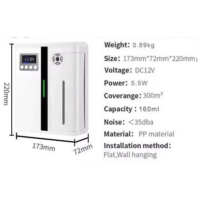 Wall Mounted Bluetooth Essential Oil Diffuser 300m³ by HitMyNeed