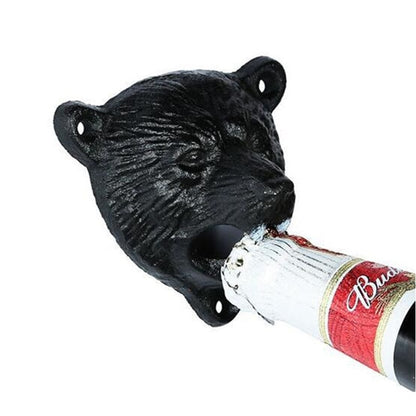Wall Mounted Cast Iron Bear Bottle Opener by HitMyNeed