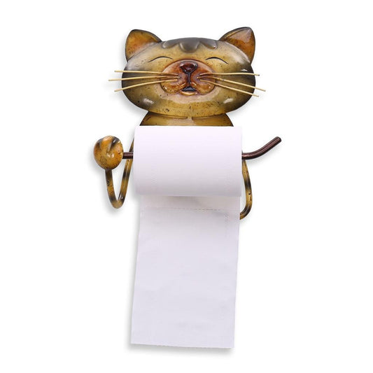 Wall Mounted Cast Iron Cat Toilet Roll Holder by HitMyNeed