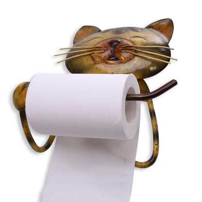 Wall Mounted Cast Iron Cat Toilet Roll Holder by HitMyNeed