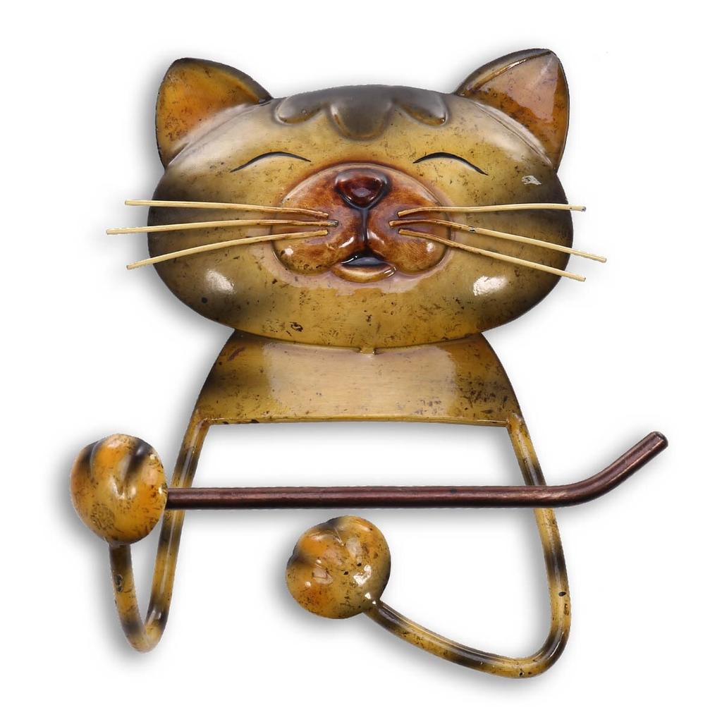Wall Mounted Cast Iron Cat Toilet Roll Holder by HitMyNeed