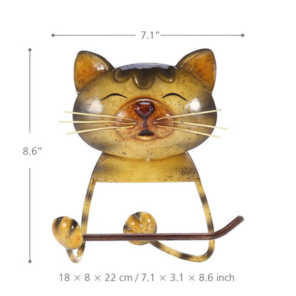 Wall Mounted Cast Iron Cat Toilet Roll Holder by HitMyNeed