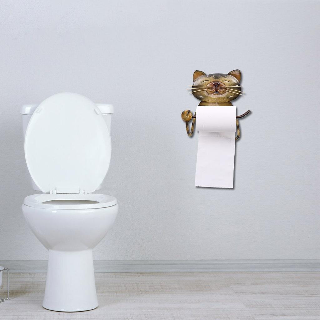 Wall Mounted Cast Iron Cat Toilet Roll Holder by HitMyNeed