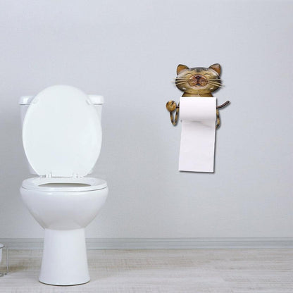 Wall Mounted Cast Iron Cat Toilet Roll Holder by HitMyNeed
