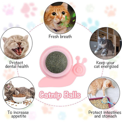 Wall Mounted Catnip Lick Ball Toy (2 Pack) by HitMyNeed
