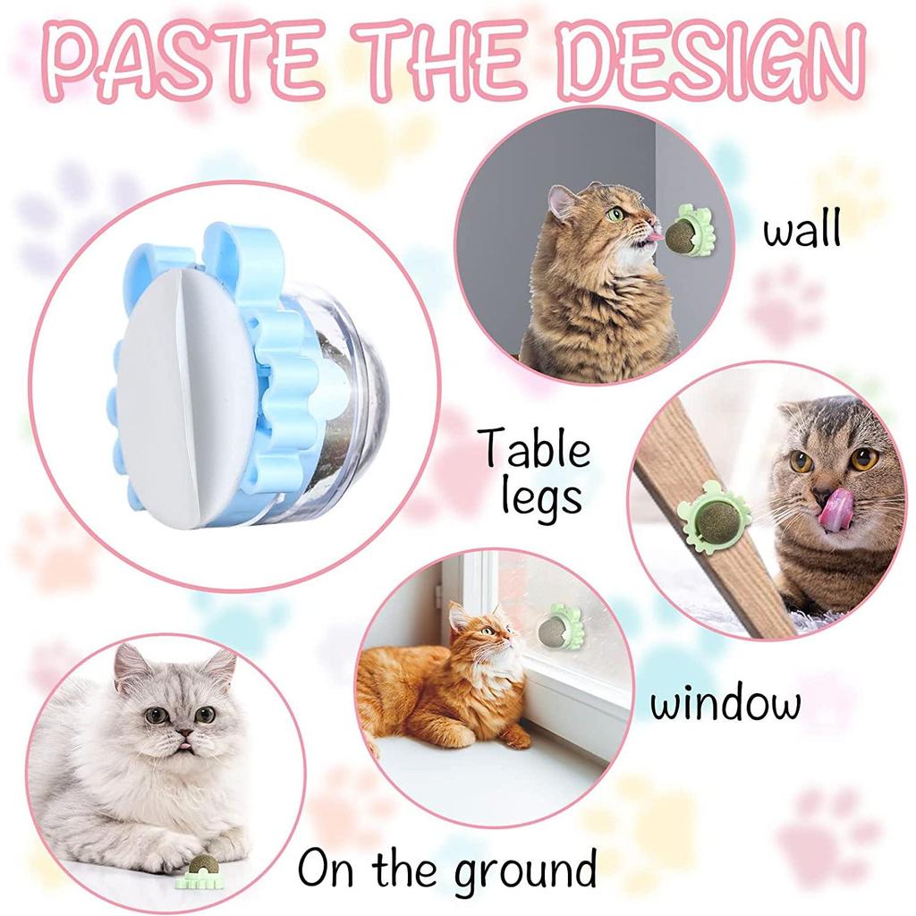 Wall Mounted Catnip Lick Ball Toy (2 Pack) by HitMyNeed