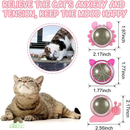 Wall Mounted Catnip Lick Ball Toy (2 Pack) by HitMyNeed