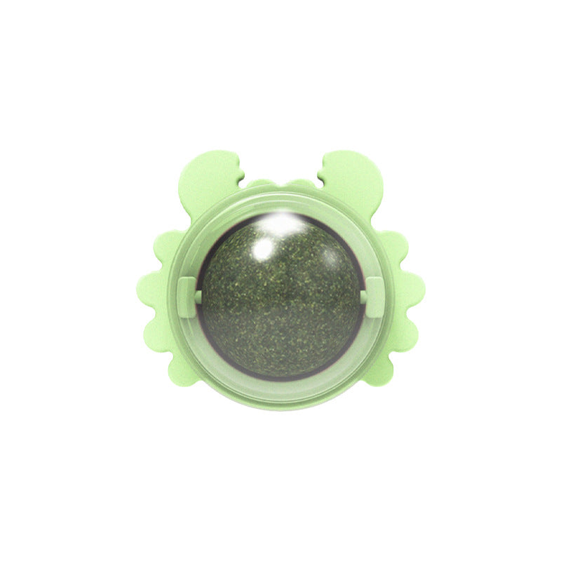Wall Mounted Catnip Lick Ball Toy (2 Pack) green by HitMyNeed