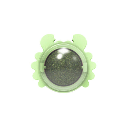 Wall Mounted Catnip Lick Ball Toy (2 Pack) green by HitMyNeed