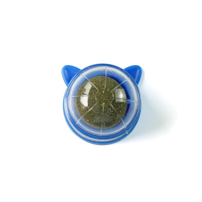 Wall Mounted Catnip Lick Ball Toy (2 Pack) yellow by HitMyNeed