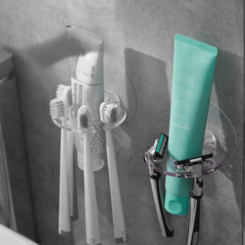 Wall-Mounted Four-Slot Toothbrush Holder by HitMyNeed