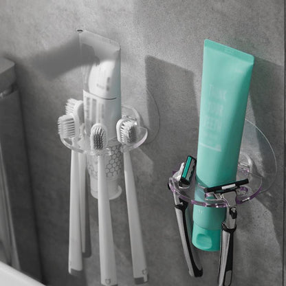 Wall-Mounted Four-Slot Toothbrush Holder by HitMyNeed