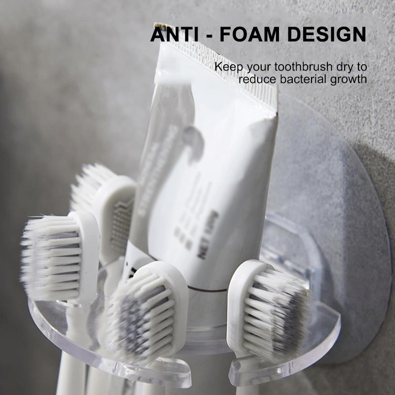 Wall-Mounted Four-Slot Toothbrush Holder by HitMyNeed