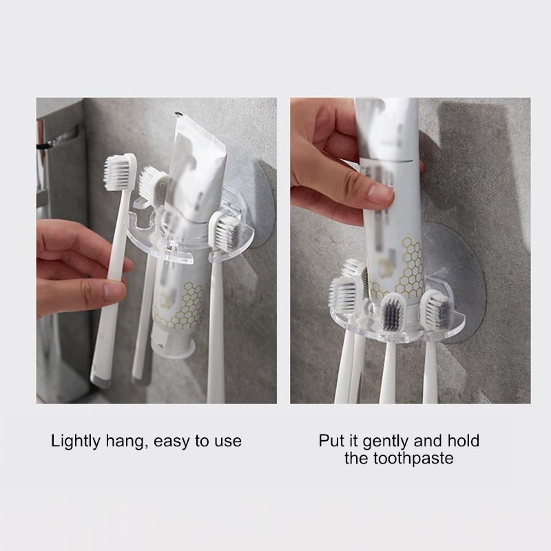 Wall-Mounted Four-Slot Toothbrush Holder by HitMyNeed