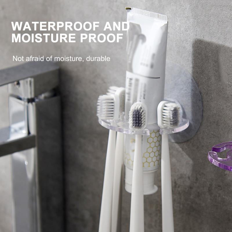 Wall-Mounted Four-Slot Toothbrush Holder by HitMyNeed