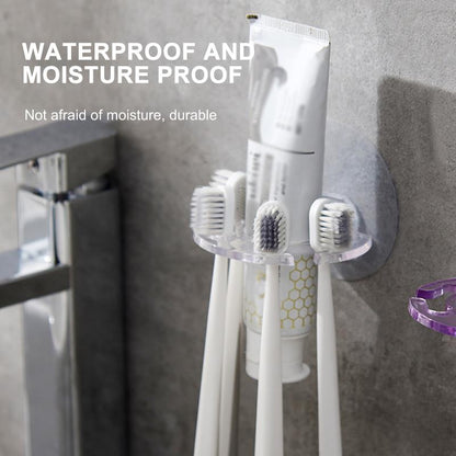 Wall-Mounted Four-Slot Toothbrush Holder by HitMyNeed