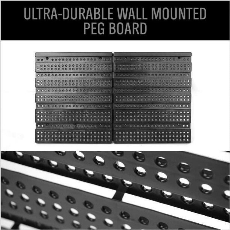 Wall-Mounted Garage Storage Pegboard with 30 Bins by HitMyNeed