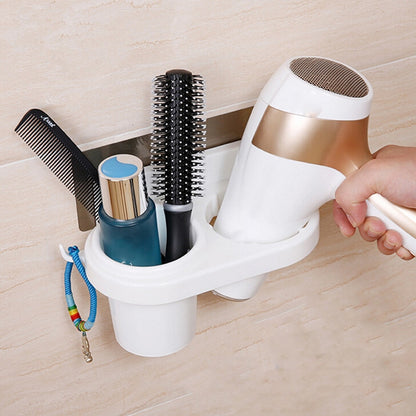 Wall Mounted Hair Dryer Rack with Storage Cup by HitMyNeed