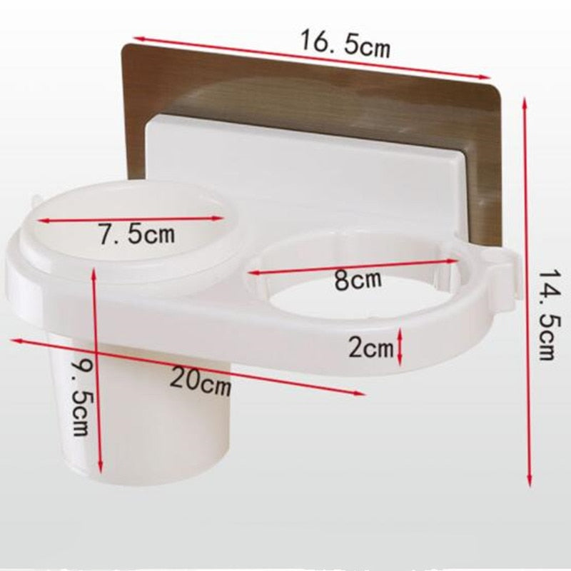 Wall Mounted Hair Dryer Rack with Storage Cup by HitMyNeed