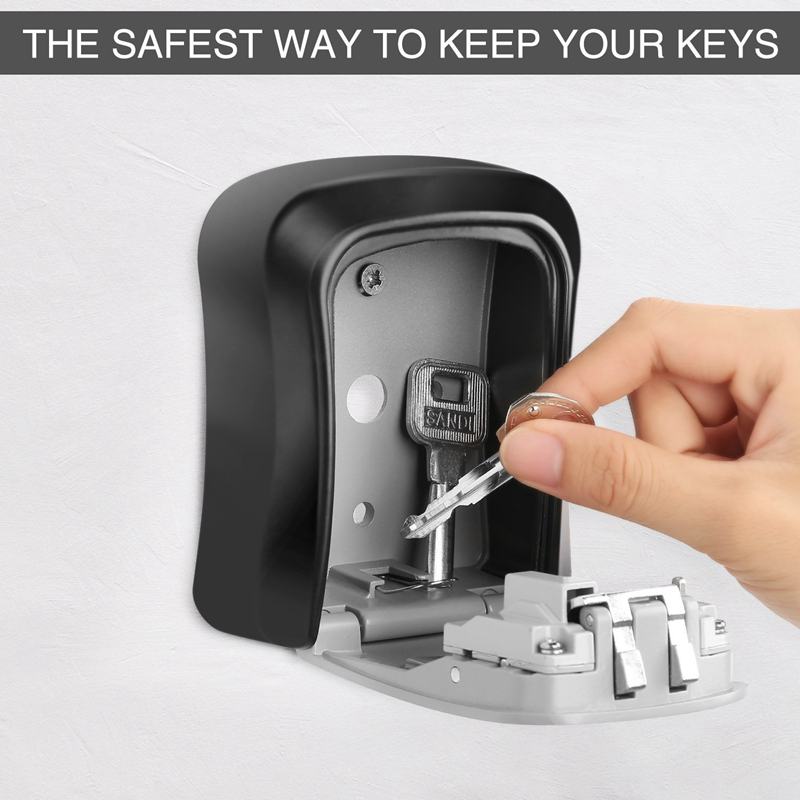 Wall Mounted Key Safe Lock Box with 4-Digit Code by HitMyNeed