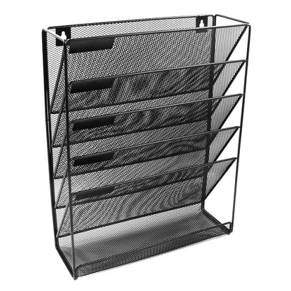 Wall Mounted Mesh File Holder Rack with 5 Tiers by HitMyNeed