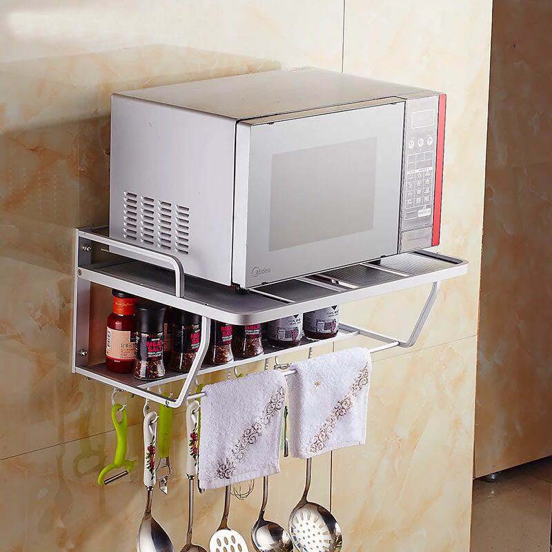 Wall Mounted Microwave Shelf with 3-Tier Storage by HitMyNeed