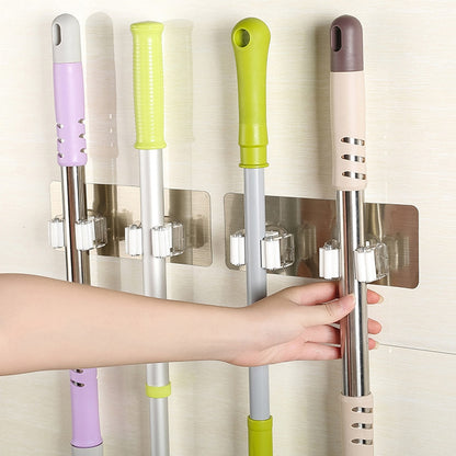 Wall-Mounted Mop and Broom Holder Rack by HitMyNeed