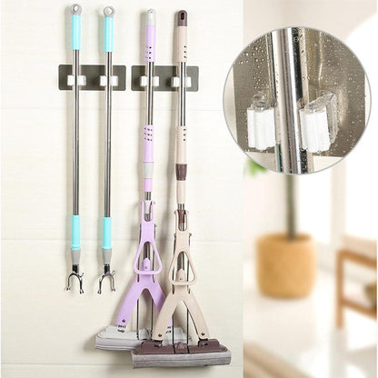 Wall-Mounted Mop and Broom Holder Rack by HitMyNeed