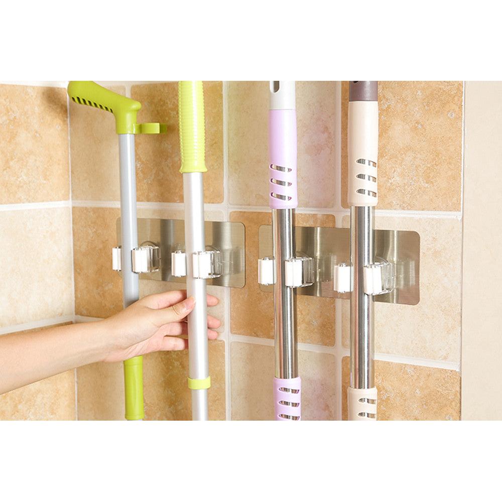 Wall-Mounted Mop and Broom Holder Rack by HitMyNeed