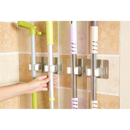 Wall-Mounted Mop and Broom Holder Rack by HitMyNeed
