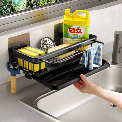 Wall Mounted No-Drill Kitchen Sink Sponge & Soap Rack by HitMyNeed