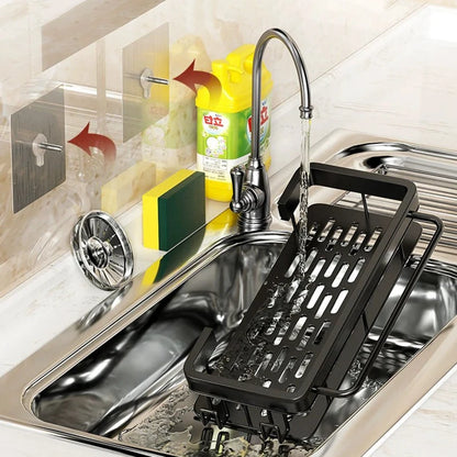Wall Mounted No-Drill Kitchen Sink Sponge & Soap Rack by HitMyNeed