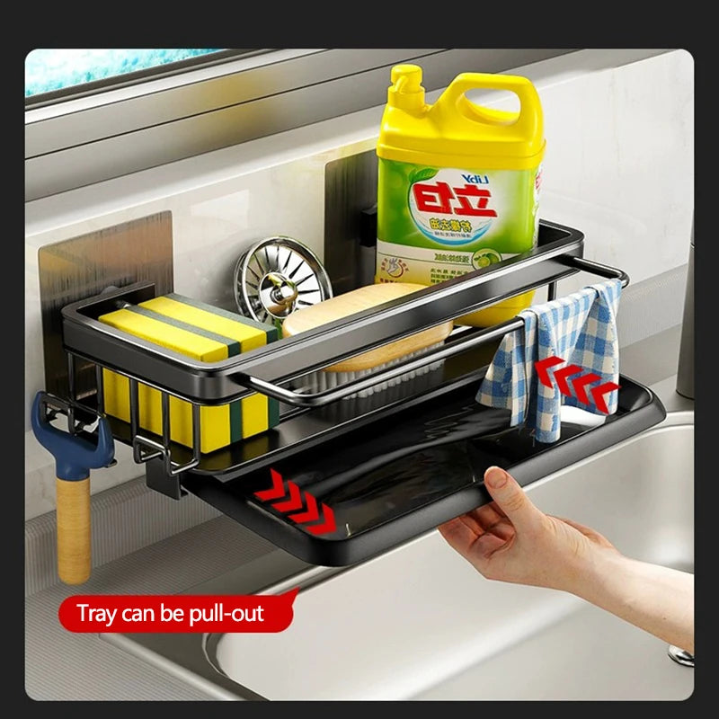 Wall Mounted No-Drill Kitchen Sink Sponge & Soap Rack by HitMyNeed