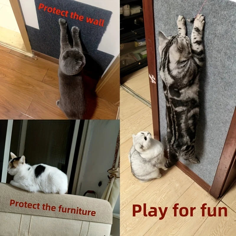Wall Mounted Non-Slip Cuttable Cat Scratching Pad by HitMyNeed