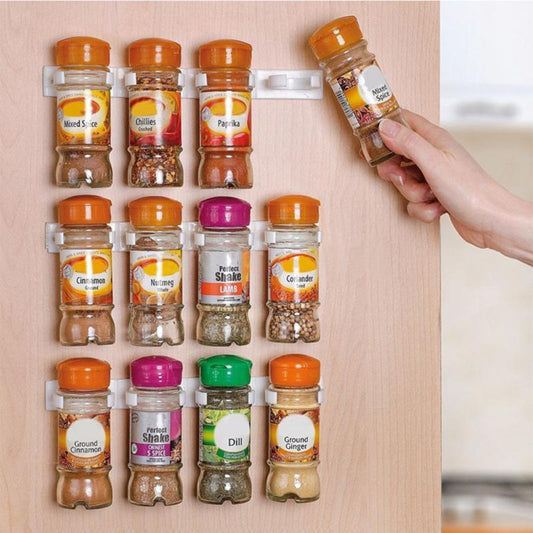 Wall Mounted Plastic Spice Rack Storage Set of 4 by HitMyNeed