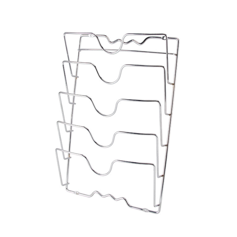 Wall-Mounted Pot Lid Organizer Rack, 5-Slot Metal by HitMyNeed