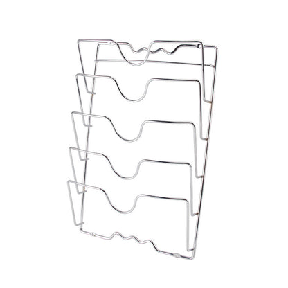 Wall-Mounted Pot Lid Organizer Rack, 5-Slot Metal by HitMyNeed
