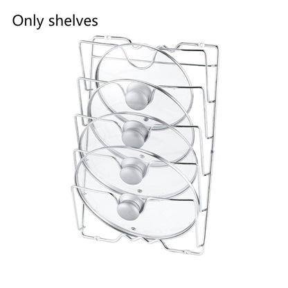 Wall-Mounted Pot Lid Organizer Rack, 5-Slot Metal by HitMyNeed